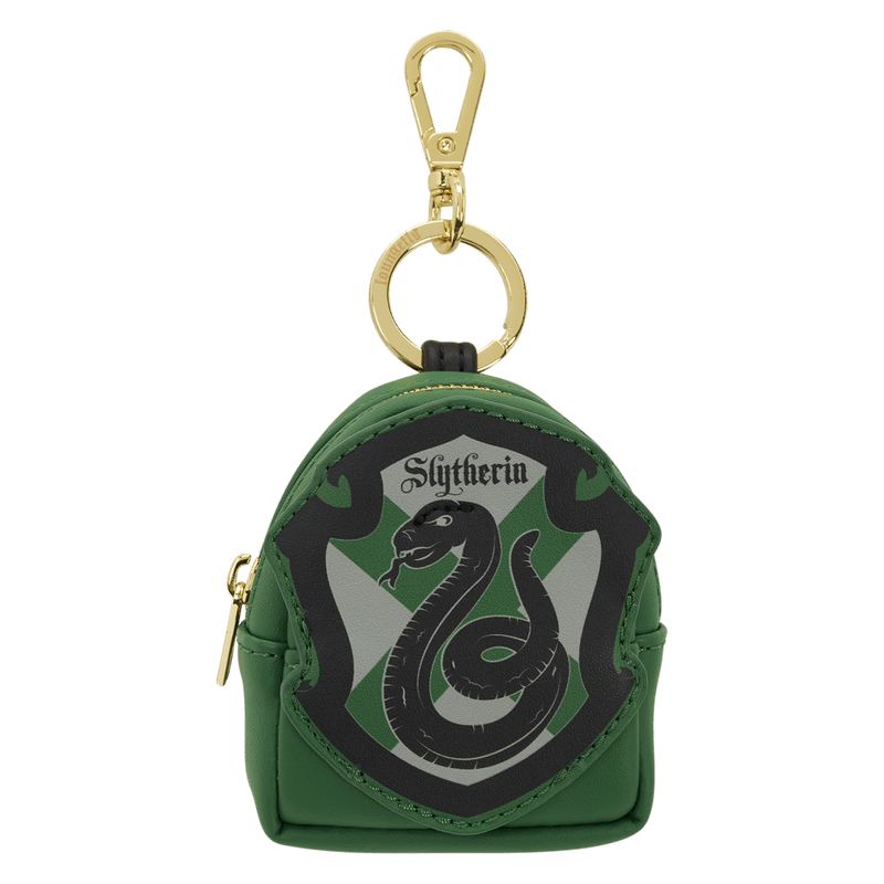 Loungefly Harry Potter Slytherin crest mini backpack bag charm keyring in green
