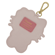 Reverse of detachable Hello Kitty Loungefly character charm showing pale pink polyurethane backing and Sanrio Loungefly branding
