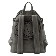 Back view of Loungefly Toothless mini backpack with adjustable straps and folded wing panels