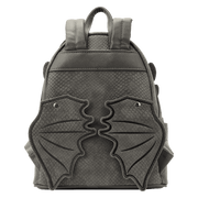 Back view of Loungefly Toothless mini backpack showing wings folded inwards