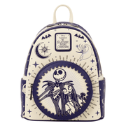 Loungefly Nightmare Before Christmas Jack Skellington and Sally Mini Backpack front view