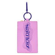 Back view of the pink card holder charm from the Loungefly K-Pop Demon Hunters Huntrix mini backpack