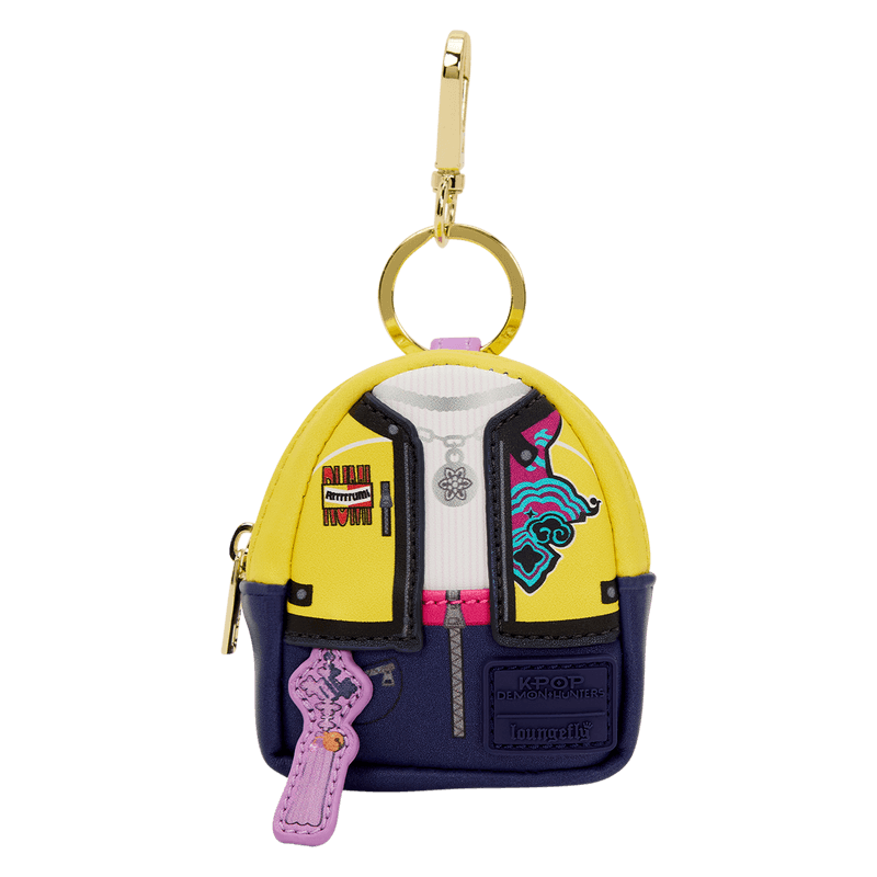 Black and yellow stage outfit Loungefly K-Pop Demon Hunters mystery mini backpack keychain charm