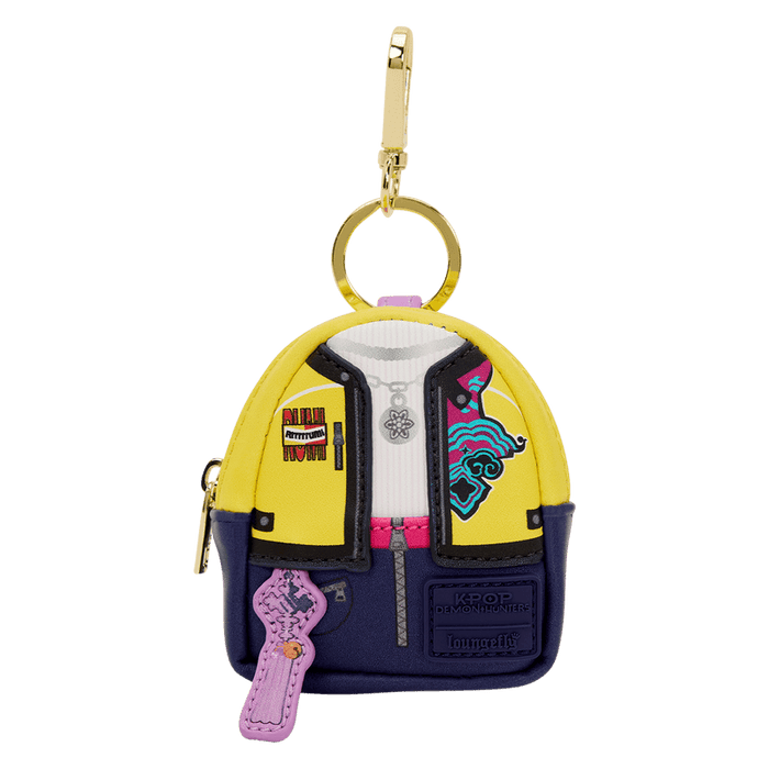 Black and yellow stage outfit Loungefly K-Pop Demon Hunters mystery mini backpack keychain charm