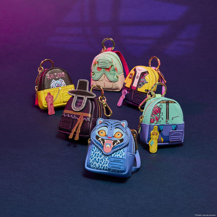 Group image of Loungefly K-Pop Demon Hunters mystery mini backpack keychain charms