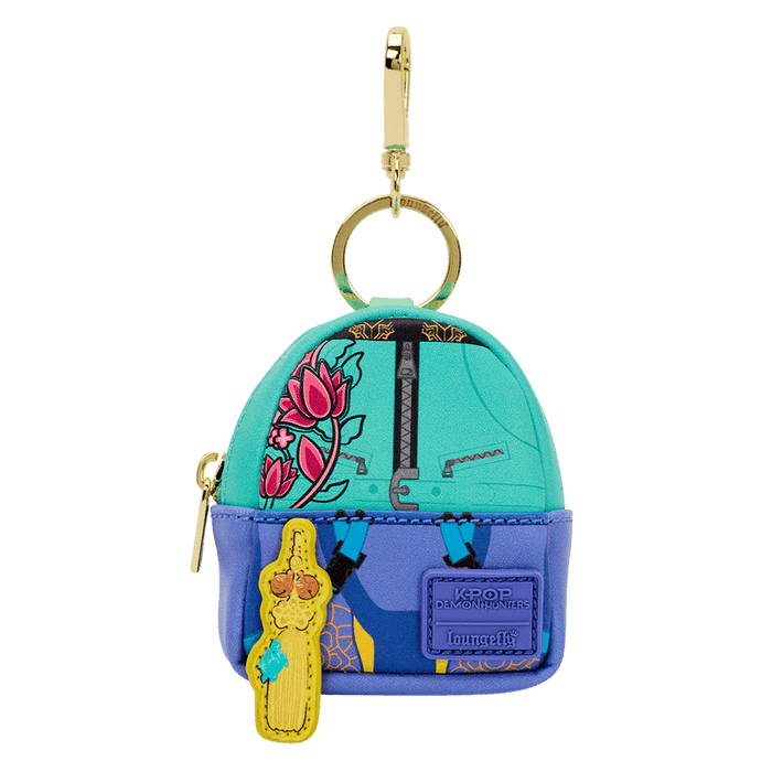 Turquoise jacket design Loungefly K-Pop Demon Hunters mystery mini backpack keychain charm