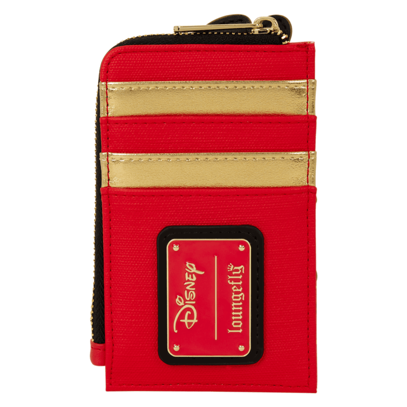 Back of the Loungefly Kuzco Llama Card Holder with four card slots and Disney Loungefly plaque