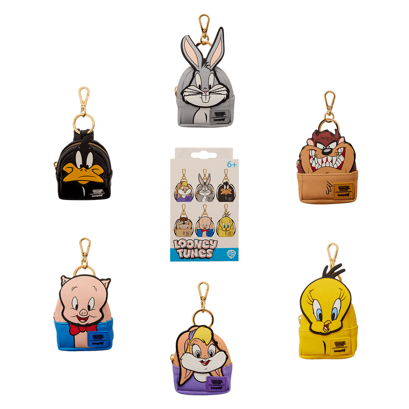 Loungefly Looney Tunes mystery mini backpack keychain set with multiple characters