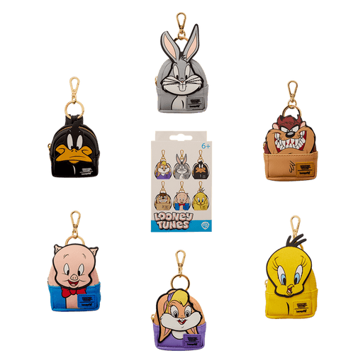 Loungefly Looney Tunes mystery mini backpack keychain set with multiple characters