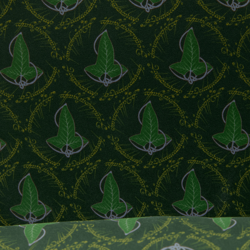 Interior lining of the Loungefly The Lord of the Rings Frodo Mithril Cosplay Mini Backpack with Leaf of Lorien print
