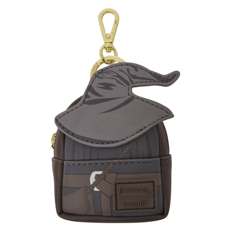 Loungefly The Lord of the Rings mystery mini backpack keychain charm inspired by Gandalf with grey hat applique detail