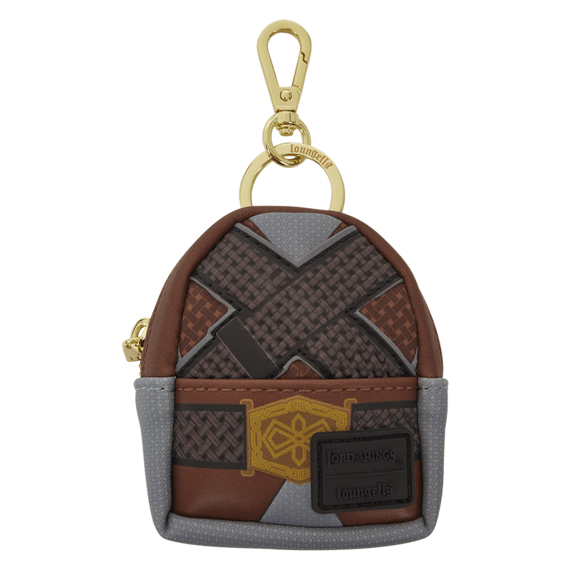 Loungefly The Lord of the Rings mystery mini backpack keychain charm inspired by Gimli with gold-tone lobster hook