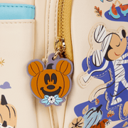Mickey pumpkin zipper charm detail on the Loungefly Mickey and Friends Halloween mini backpack