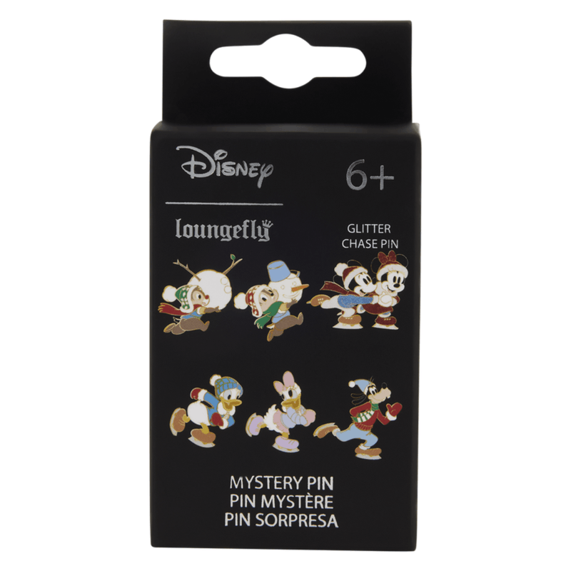 Loungefly Disney Mickey and Friends Holiday Ice Skating mystery enamel pin Blind Box packaging