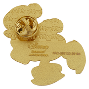 Back of official Disney Loungefly mystery enamel pin with gold-tone metal and pin fastening