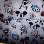 Disney winter character-print Loungefly interior lining featuring Mickey Minnie Goofy Donald Daisy Chip and Dale