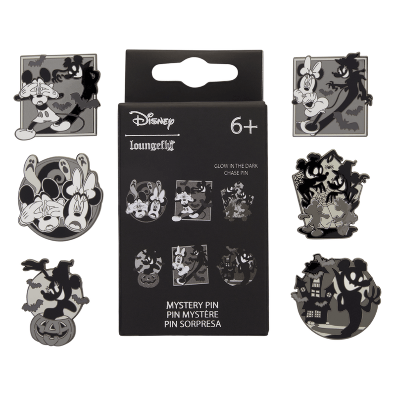 Loungefly Disney Mickey and Minnie Ghost Glow Mystery Pin Blind Box with six designs