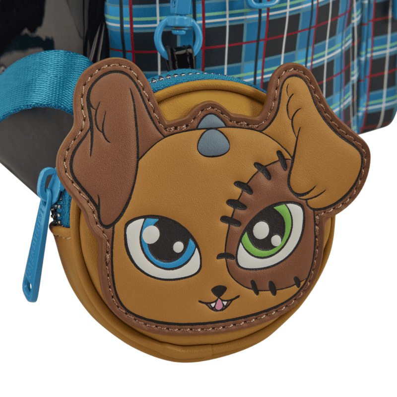 Detachable character coin bag from Loungefly Monster High Frankie Stein Cosplay Mini Backpack