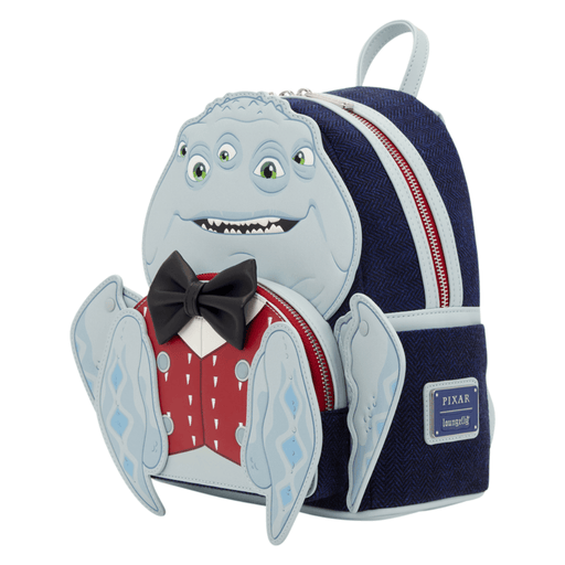 Loungefly Henry J Waternoose Mini Backpack left side with Monsters Inc logo