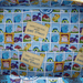 Interior lining of Loungefly Monsters University mini backpack with character print