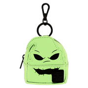 Oogie Boogie glow-in-the-dark mini backpack bag charm by Loungefly with black hardware.