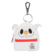 Loungefly Nightmare Before Christmas mini backpack bag charm of Zero in white with pumpkin nose and clip keyring.
