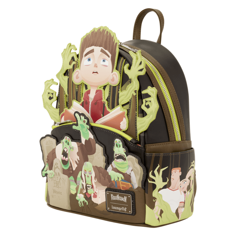 Right-side view of ParaNorman Zombies Loungefly mini backpack