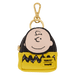 Charlie Brown mini backpack bag charm with yellow and black zigzag detail.