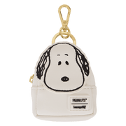 Snoopy mini backpack bag charm with Peanuts x Loungefly badge.