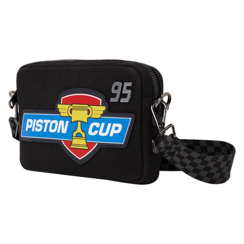 Loungefly Pixar Cars 20th Anniversary Piston Cup crossbody bag front view