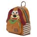 Angled view of Loungefly Pixar Toy Story Slinky Dog mini backpack with applique and side details