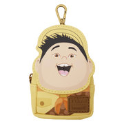 Loungefly Pixar Up mystery mini backpack keychain charm inspired by Russell with yellow outfit and gold-tone lobster hook