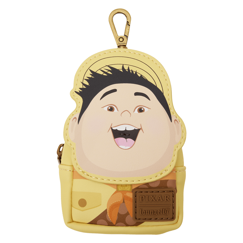 Loungefly Pixar Up mystery mini backpack keychain charm inspired by Russell with yellow outfit and gold-tone lobster hook