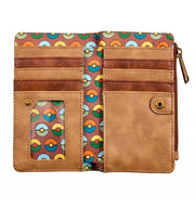 Interior of Loungefly Pokémon Camper Wallet with multiple card slots and a retro Poké Ball print
