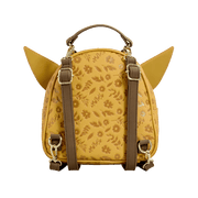 Back view of Loungefly Pokémon Eevee Floral Mini Backpack with adjustable straps and floral pattern.