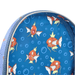 Close up of the Loungefly Pokémon Magikarp mini backpack showing the blue bubble print and Magikarp pattern