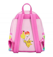 Interior lining of Loungefly Pokémon Party mini backpack with dancing Pikachu, Bulbasaur and confetti pattern – Loungefly bags detail

