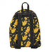 Back view of Loungefly Pikachu All Over Print backpack with black straps and matching Pikachu pattern