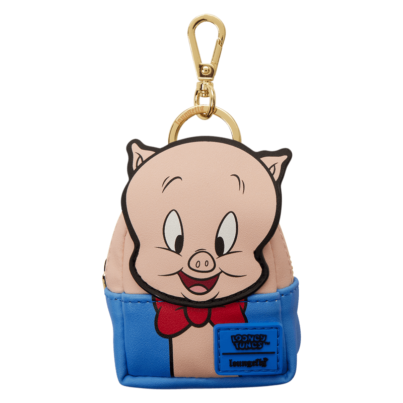 Loungefly Looney Tunes Porky Pig mini backpack keychain blue design