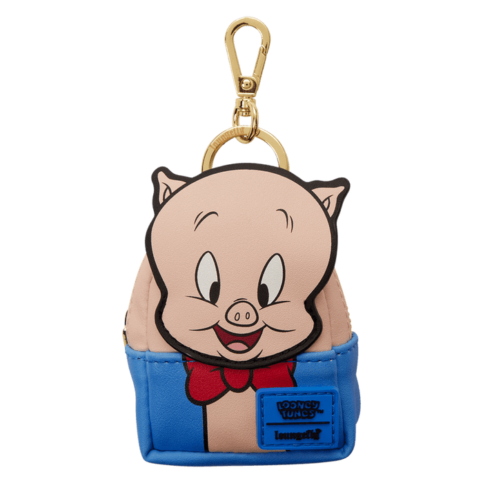 Loungefly Looney Tunes Porky Pig mini backpack keychain blue design