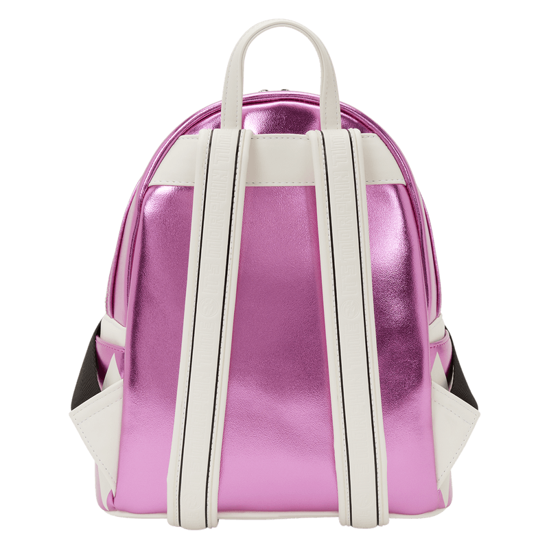 Loungefly Power Rangers Pink Ranger mini backpack back view with adjustable straps