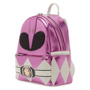Loungefly Power Rangers Pink Ranger mini backpack side view metallic finish