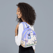 Model wearing the Loungefly Practical Magic 2 House Mini Backpack