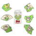 Loungefly Sanrio Hello Kitty and Friends flower crown puzzle mystery pins featuring Hello Kitty, Kuromi, Pompompurin, Cinnamoroll, My Melody and Keroppi