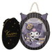 Loungefly Kuromi Cameo backpack with removable front panel showing Kuromi 20th anniversary detail.