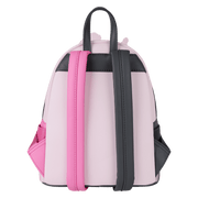 Back of Loungefly Sanrio My Melody & Kuromi cake mini backpack with contrasting pink and charcoal straps – Loungefly backpack

