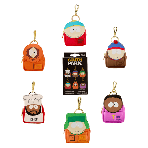Six Loungefly South Park mystery mini backpack bag charm designs
