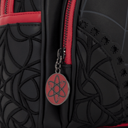 Spider-Man atom enamel zip charm and embroidered web detailing