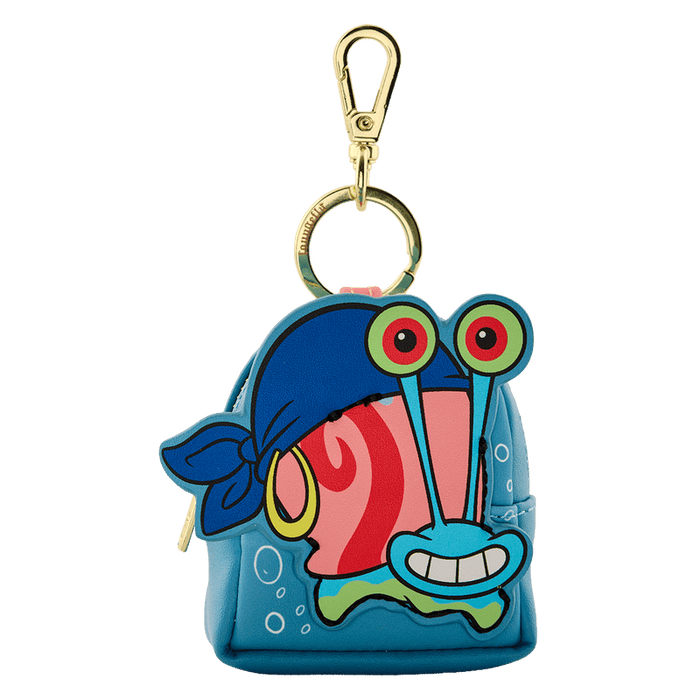 Loungefly SpongeBob Gary the Snail pirate mini backpack bag charm keyring with blue bandana