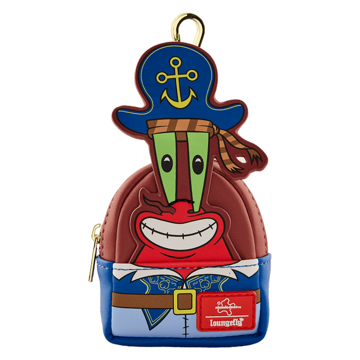 Loungefly SpongeBob Mr Krabs pirate mini backpack bag charm keyring with anchor hat